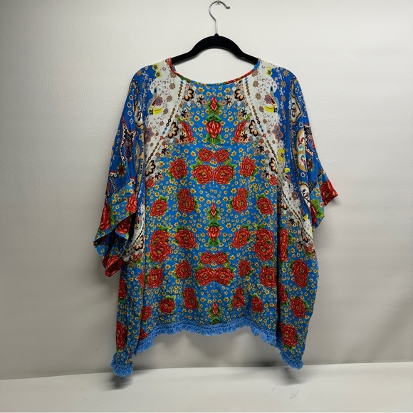 FARM RIO ANTHROPOLOGIE FLORAL TUNIC TOP ONE SIZE - Picture 2 of 8